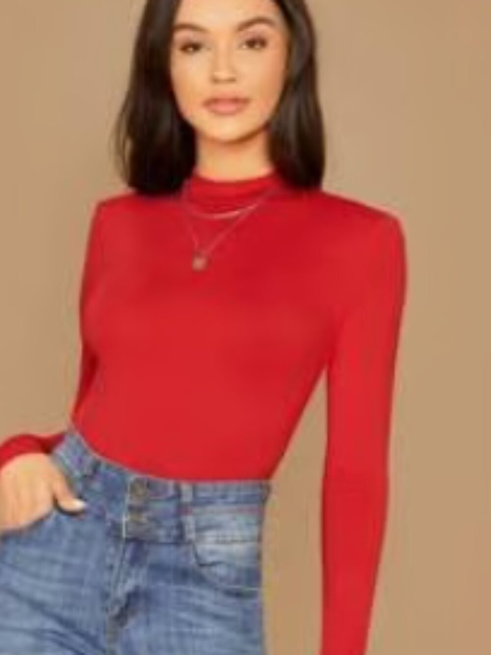 Long Sleeve Mock Neck Top